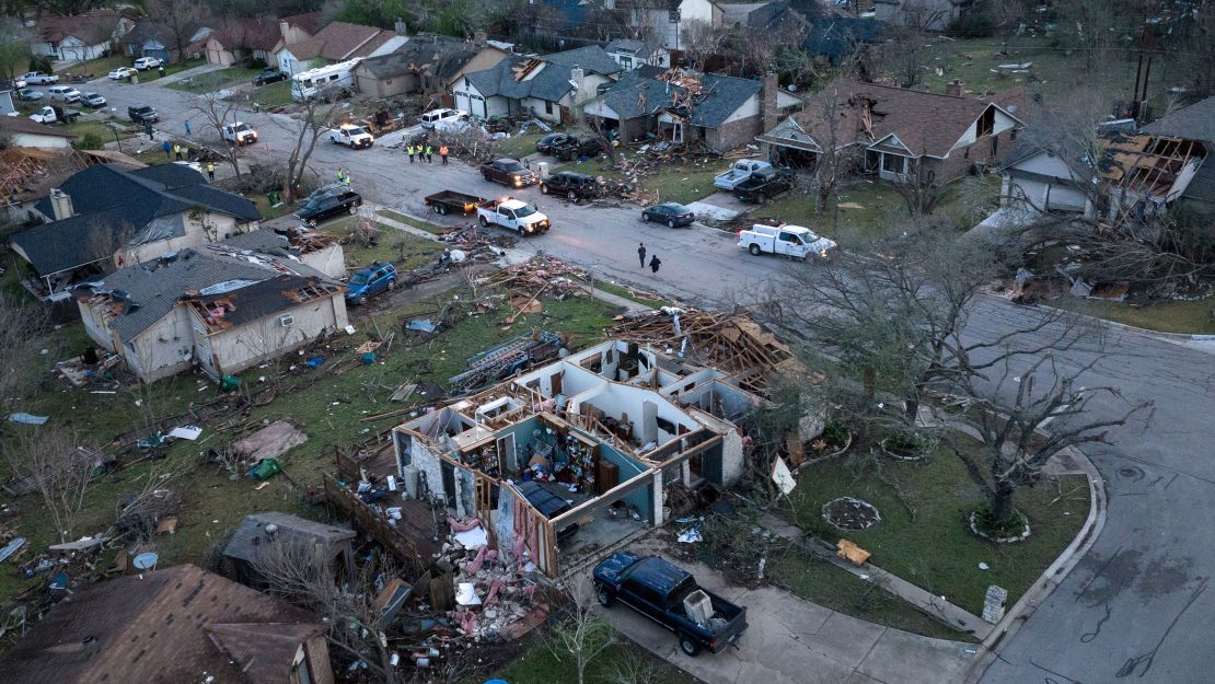 Another devastating tornado outbreak pummelled homes in Round Rock, Texas, on March 22, 2022. 