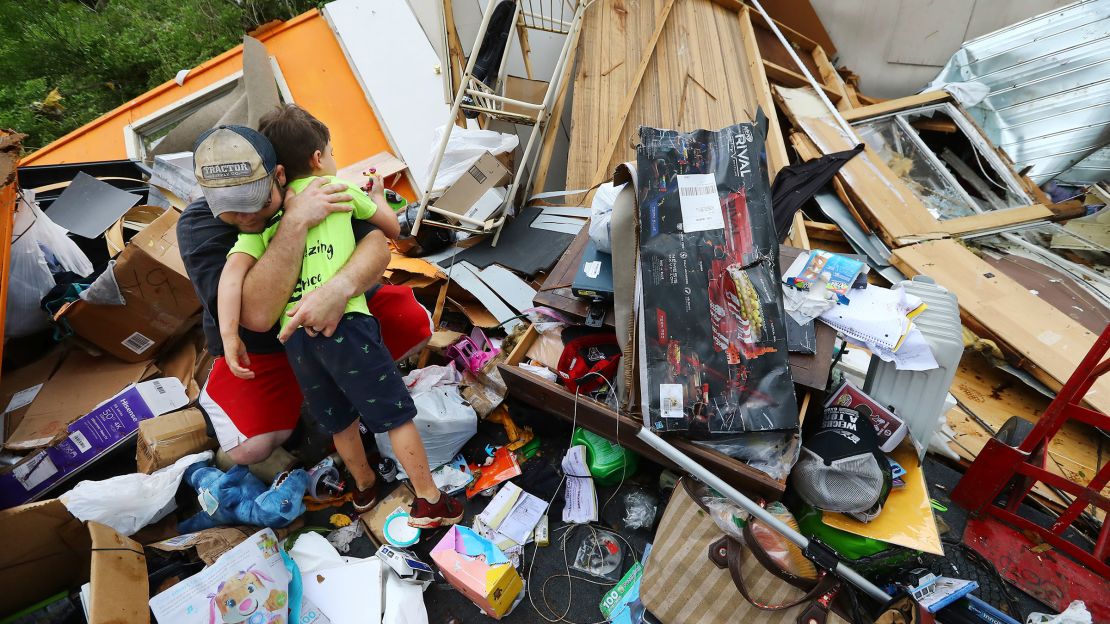 Father and son survived a deadly tornado on April 13, 2020, in Chatsworth, Georgia.