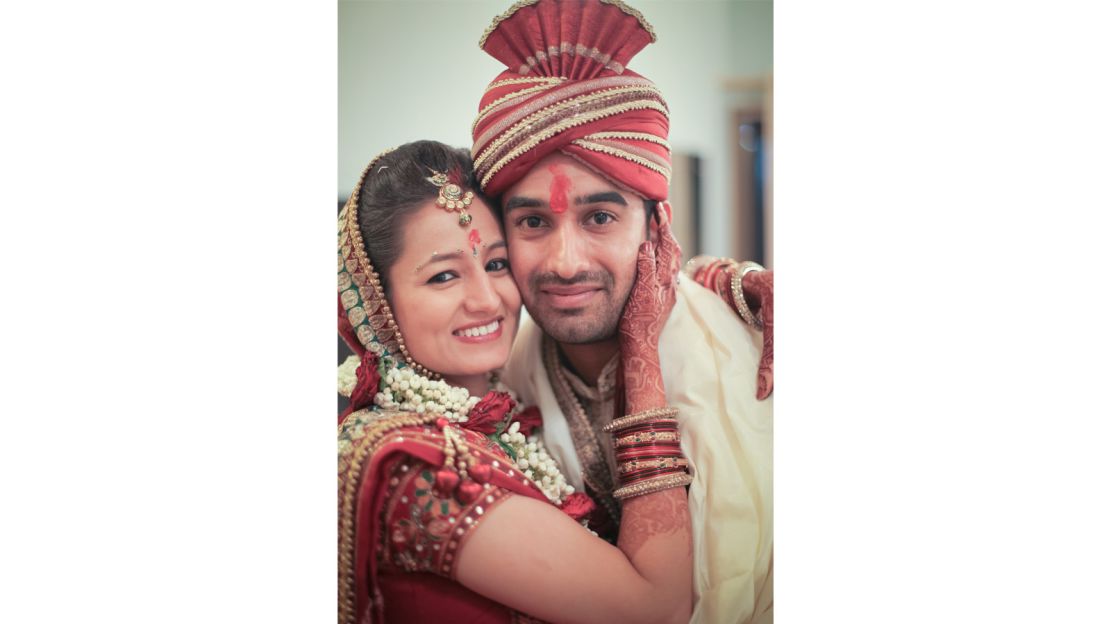Hirva and Nikhil got married in November 2012 in India. Here they are on their wedding day, which they say was "beautiful and intimate."