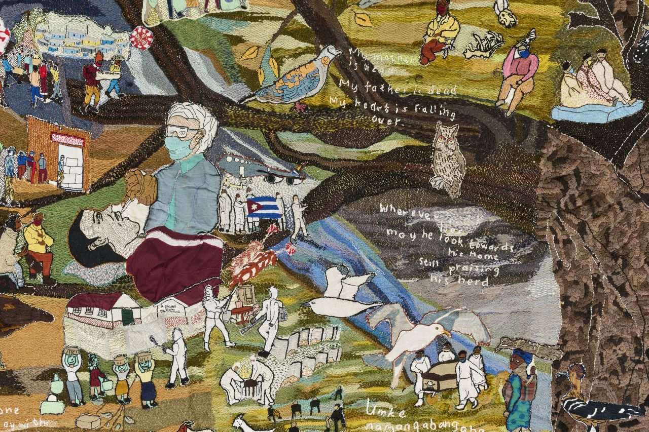 A detail from "Covid Resilience Tapestry" (2022).