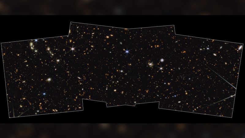 新しいWebb望遠鏡のイメージで、まばゆい銀河系のダイヤモンドが輝いています。
