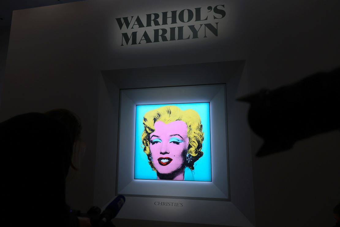 Andy Warhol's "Shot Sage Blue Marilyn" painting, sold by Christie's, became the most expensive 20th-century artwork.