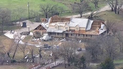 Storm damage in Decatur, Texas, Tuesday.