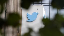 A sign at Twitter headquarters is shown in San Francisco, Thursday, Dec. 8, 2022. 