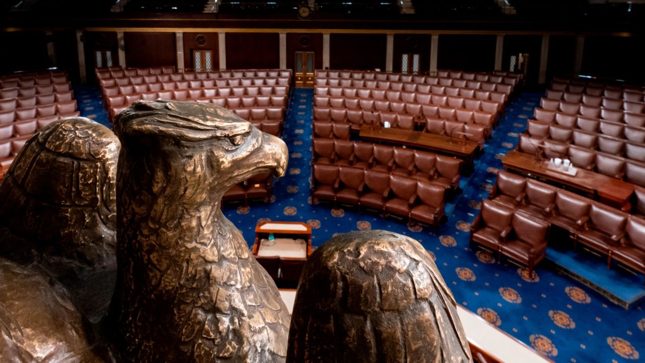 The chamber of the House of Representatives is seen at the Capitol on February 28, 2022.