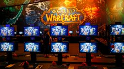 World of Warcraft gaming booths are seen at the Gamescom 2015 fair in Cologne, Germany August 5, 2015. The Gamescom convention, Europe's largest video games trade fair, runs from August 5 to August 9.