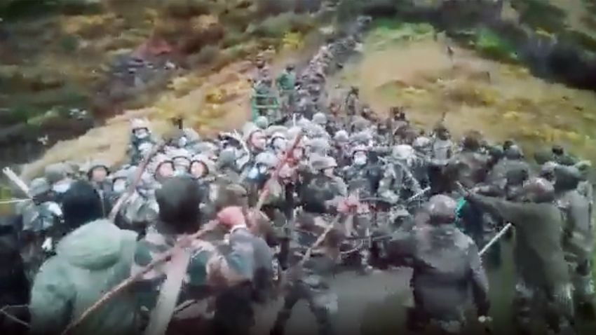 This undated video shows a violent clash between Indian and Chinese troops, apparently at their disputed border, as tensions run high between the two nuclear-armed powers.
It's not clear exactly where or when the video was taken. But it began circulating on December 13, 2022.