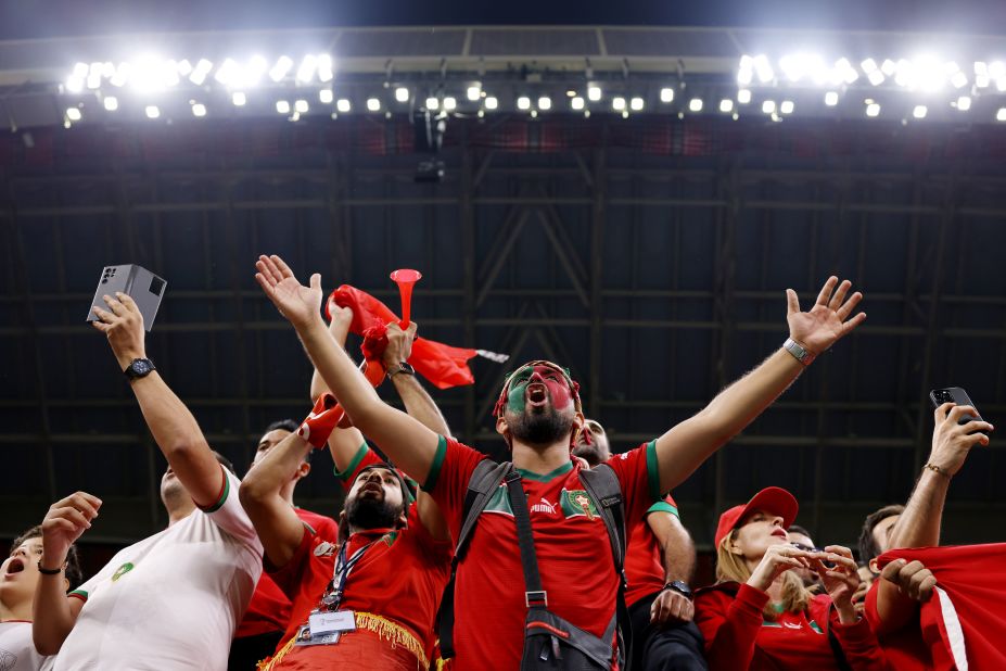 Morocco fans show their support at Wednesday's semifinal.