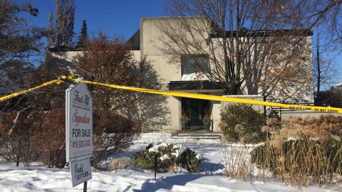 Police crime scene tape marks off the property of Barry and Honey Sherman, who were found strangled inside their home in December 2017.
