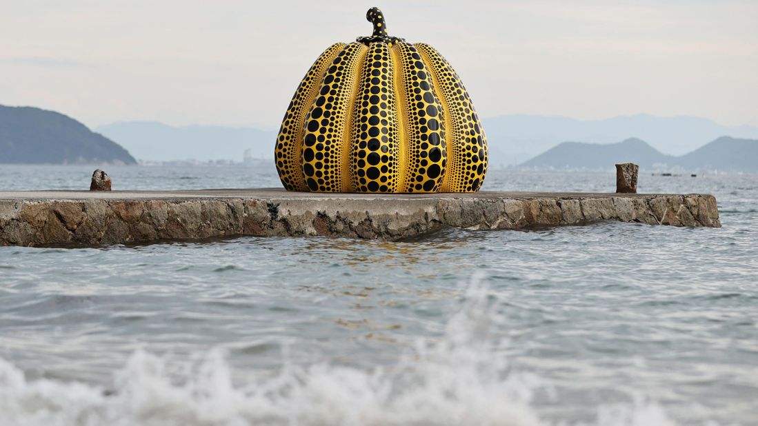 <strong>Naoshima Island, Japan:</strong> "Yellow Pumpkin," created by famed artist Yayoi Kasama, is one of this art-filled island's prized displays. It was recently reinstalled after being swept away in a storm.