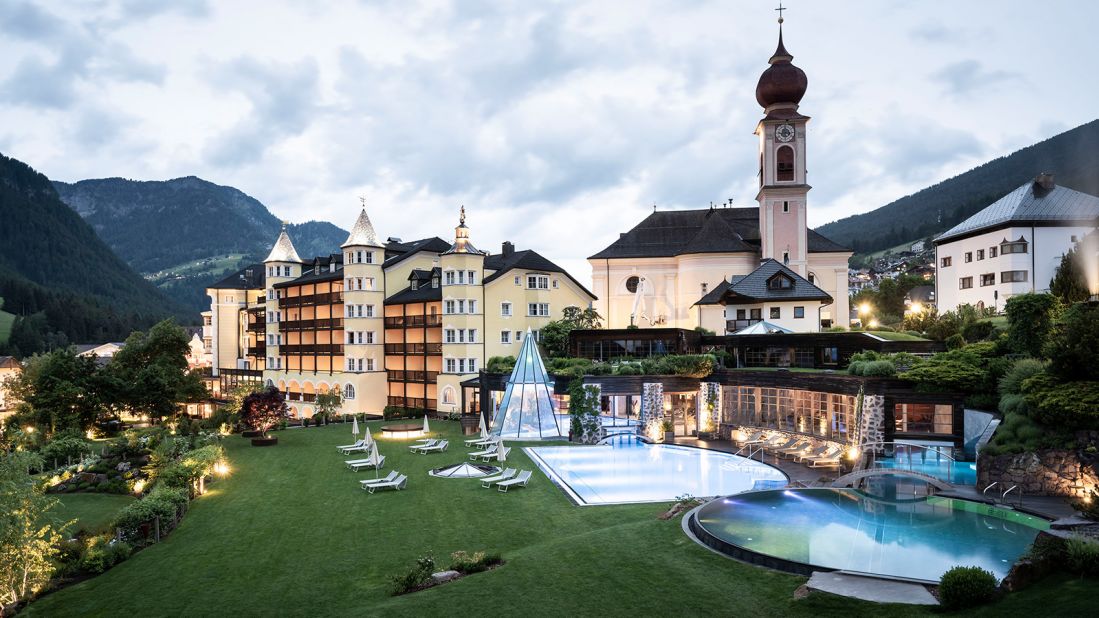 <strong>ADLER Spa Resort Dolomiti, Val Gardena: </strong>Located in the village of Ortisei, this wellness retreat sits within manicured parklands, offering a tranquil oasis of peace and views galore.