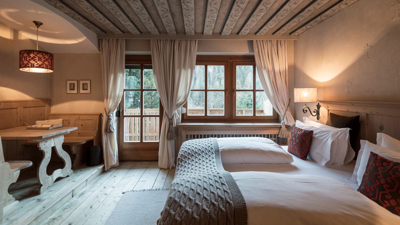<strong>Rosa Alpina, San Cassanio: </strong>This cozy retreat holds 52 spacious rooms and suites, as well as a three-bedroom penthouse and a chalet.