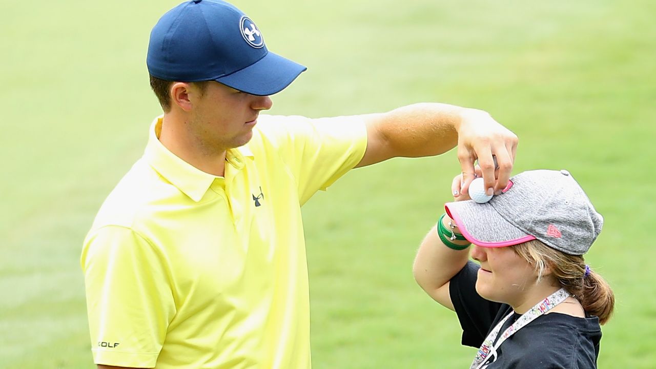 Jordan Spieth and his younger sister Ellie before the 2017 PGA Championship at Quail Hollow Club, North Carolina.