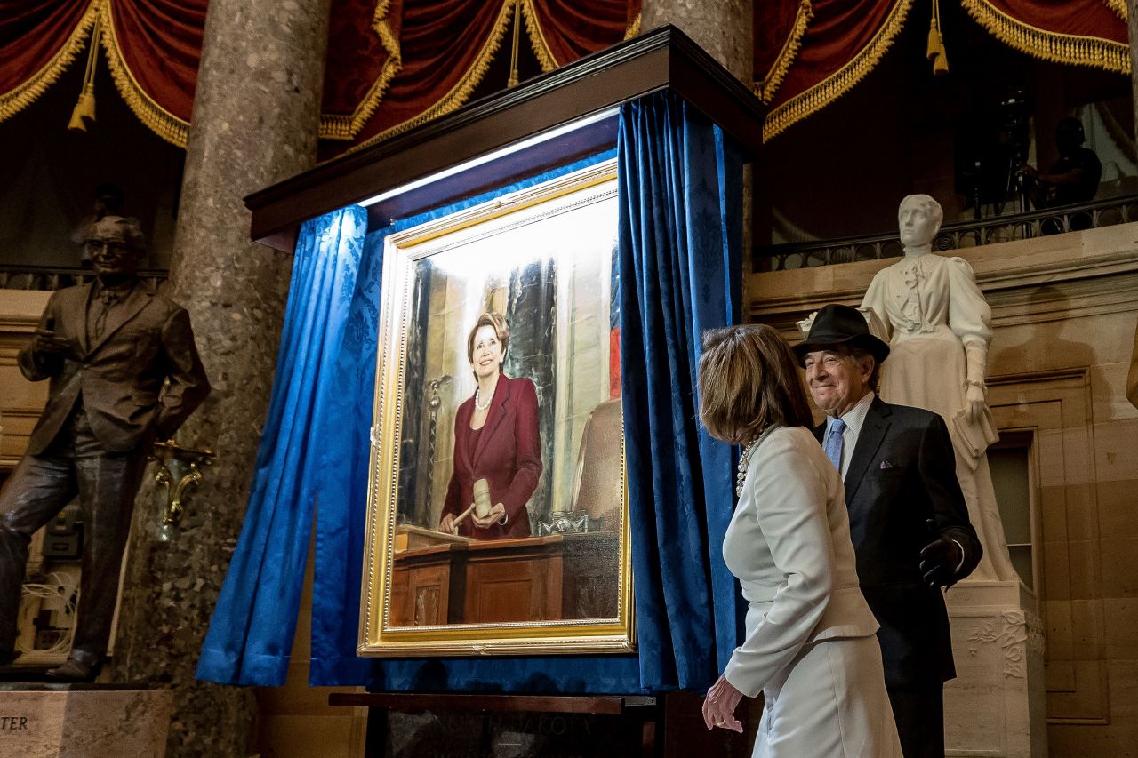 US House Speaker Nancy Pelosi and her husband, Paul, attend the <a href="https://www.cnn.com/2022/12/14/politics/nancy-pelosi-portrait-unveiling/index.html" target="_blank">unveiling of her official portrait at the US Capitol</a> on Wednesday, December 14. The painting will hang in the Speaker's Lobby just off the House floor. Pelosi announced in November that she would be stepping down as speaker. The announcement came just weeks after her husband was <a href="https://www.cnn.com/2022/12/14/politics/paul-pelosi-attack-depape-hearing-trial/index.html" target="_blank">violently attacked</a> in the couple's San Francisco home.