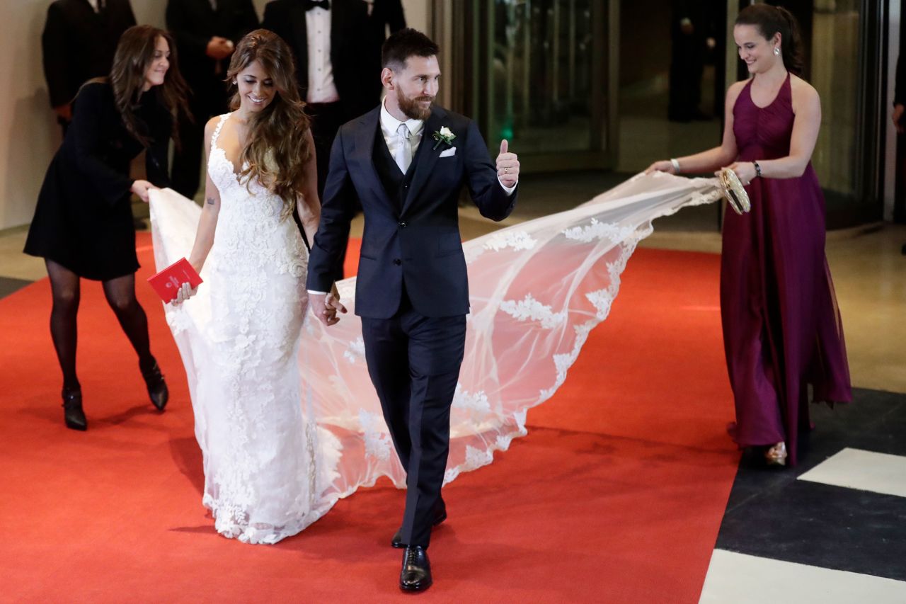 Messi married Antonella Roccuzzo in Rosario in 2017. They have three sons together: Thiago, Mateo and Ciro.
