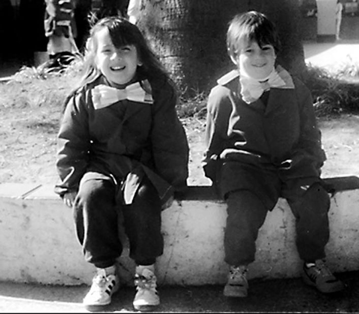 Messi, right, attends elementary school in Rosario, Argentina, in 1992. He was born in Rosario on June 24, 1987, and is the third of four children born to Jorge Messi, a steel factory worker, and Celia María Cuccittini.