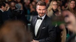 Former England player David Beckham walks the green carpet at the Earthshot Prize awards at the MGM Music Hall in Boston, Massachusetts on December 2, 2022.