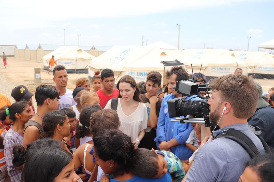 Jolie, pictured in Maicao, Colombia, was appointed special envoy for the refugee agency in 2012. 