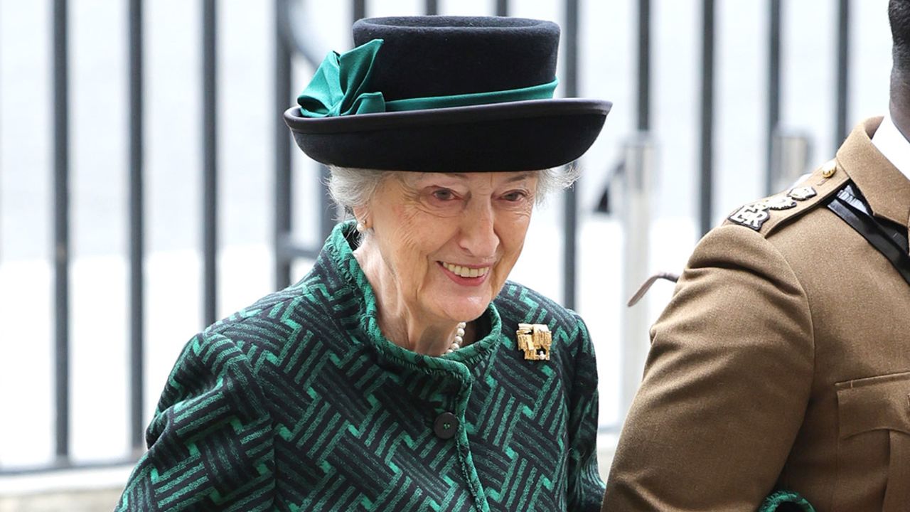 Susan Hussey, who has stepped down from her role in Buckingham Palace, is pictured attending the memorial service for the Duke Of Edinburgh at London's Westminster Abbey on March 29, 2022.