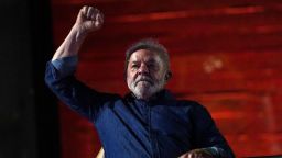 Brazil's former President and presidential candidate Luiz Inacio Lula da Silva reacts at an election night gathering on the day of the Brazilian presidential election run-off, in Sao Paulo, Brazil, October 30, 2022. REUTERS/Mariana Greif     TPX IMAGES OF THE DAY     