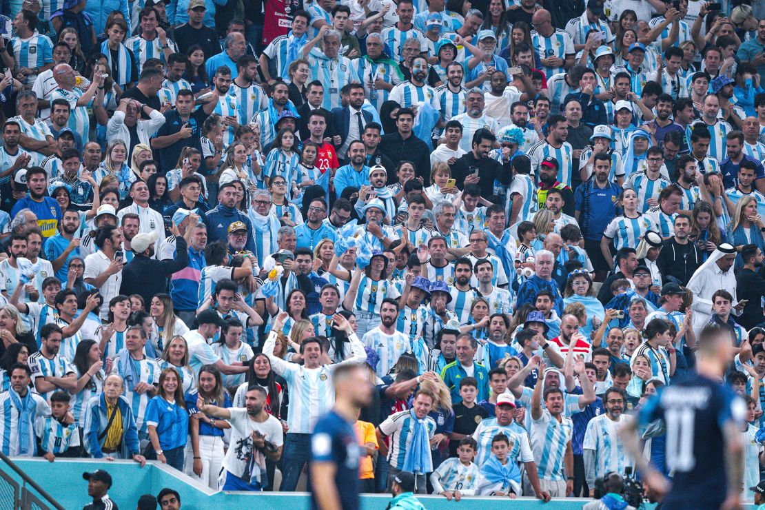 Argentinian fans are expected to outnumber French fans in the Lusail Stadium on Sunday.