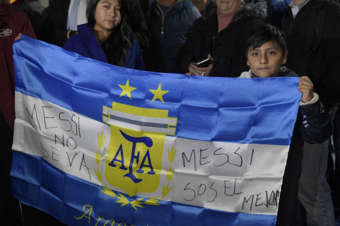 Fans took to the streets in Argentina to plead with Messi to stay in 2016.