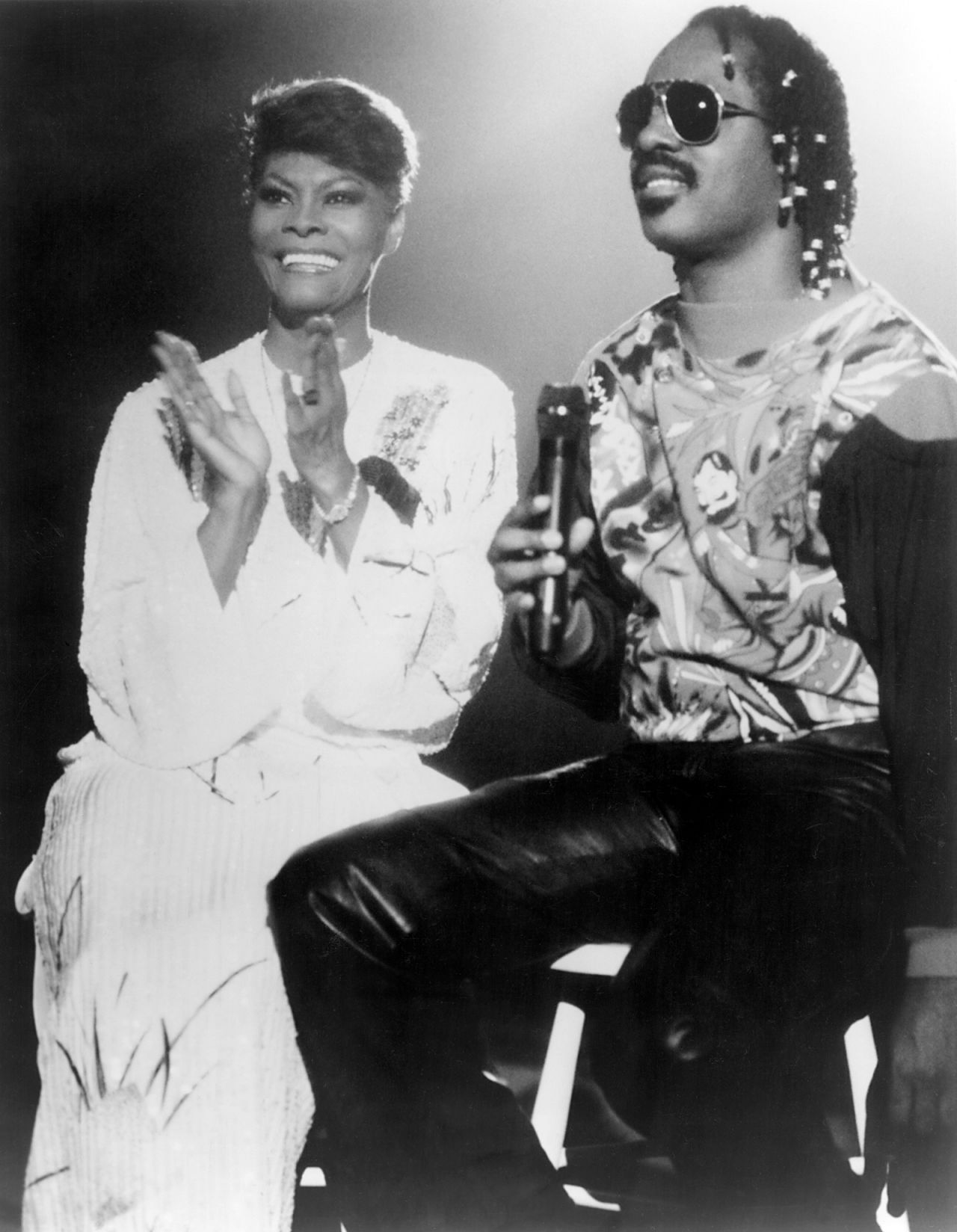 Warwick and Wonder perform on the TV show "Solid Gold" in 1985. "Solid Gold" originally premiered as a TV special in 1979 and was later adapted into a regular series. Warwick hosted the premiere and stayed on as host for several years.
