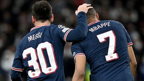 Messi and Mbappé both play for French club Paris Saint-Germain. 