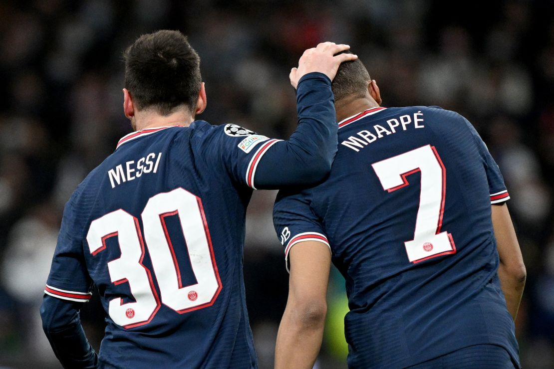 Messi and Mbappé both play for French club Paris-Saint Germain. 