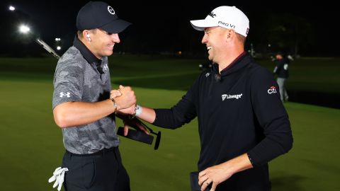 Spieth and Thomas celebrate the victory.