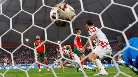 Croatia's Josko Gvardiol celebrates scoring a goal in his team's 2-1 win over Morocco to clinch third place in the World Cup.