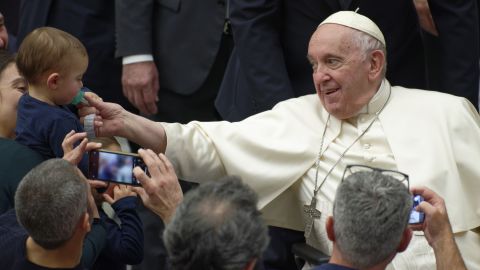 Pope Francis at the Vatican at the end of his weekly general audience, on Wednesday December 14, 2022.