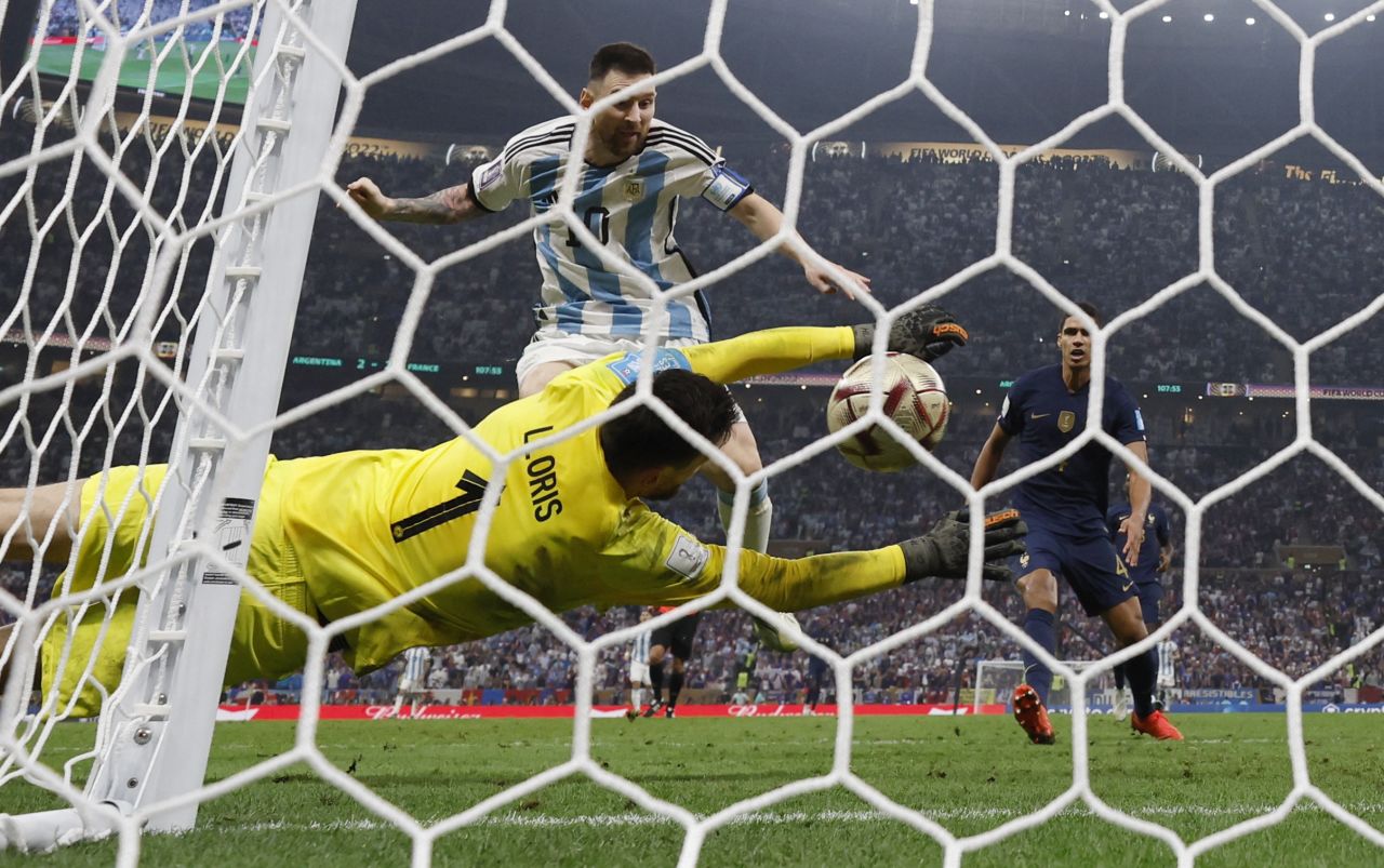 Messi scored for Argentina in extra time, giving his team a brief 3-2 lead.
