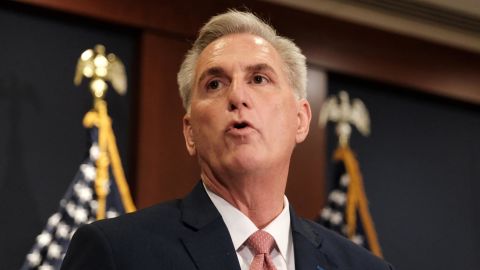 Rep. Kevin McCarthy speaks to reporters at the US Capitol in Washington in November.