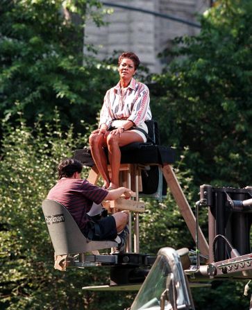 Warwick shoots a music video in New York in 1997. 