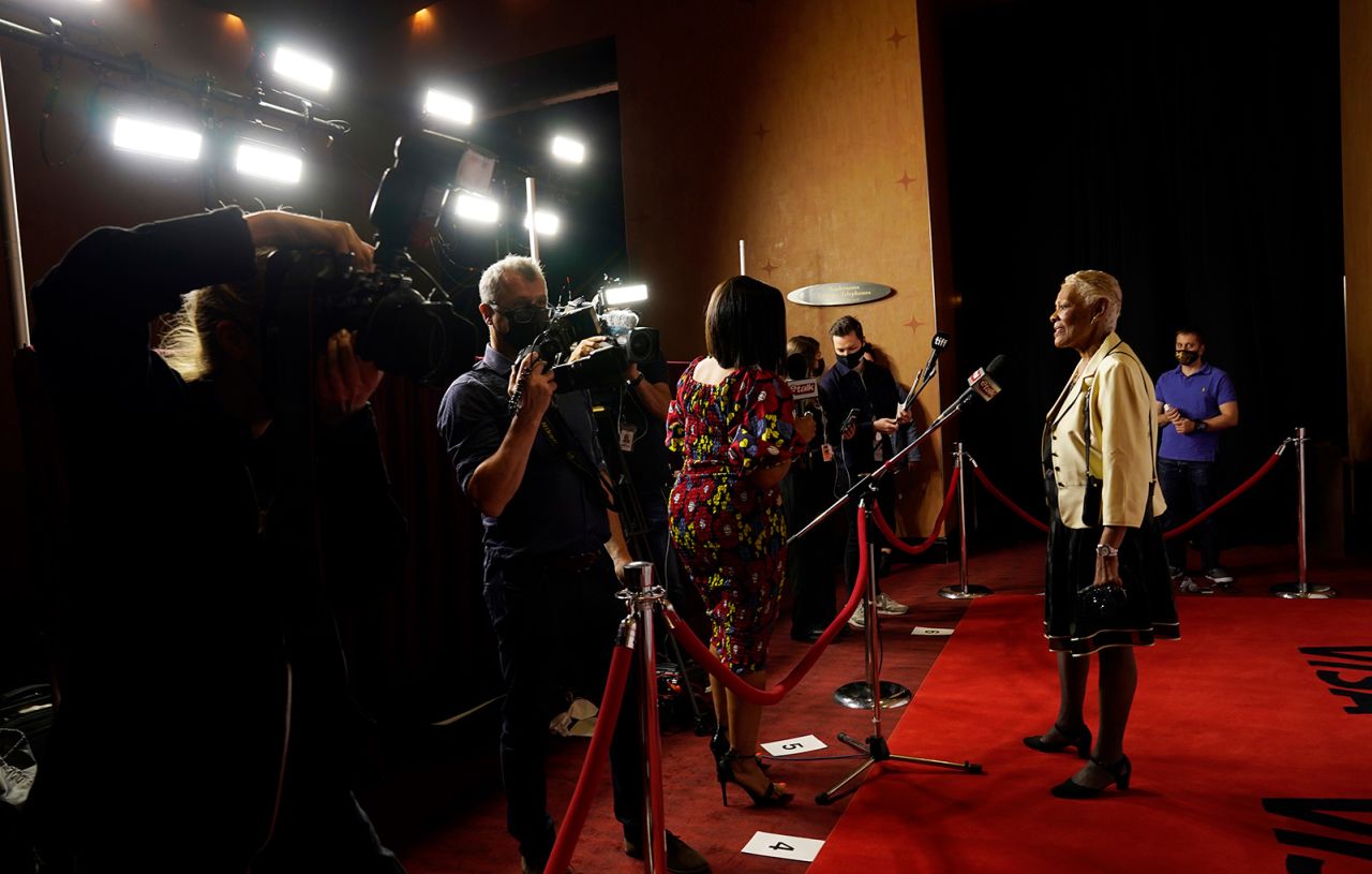 Warwick speaks to the media at the Toronto International Film Festival at the premiere of the documentary "Dionne Warwick: Don't Make Me Over" in September 2021.