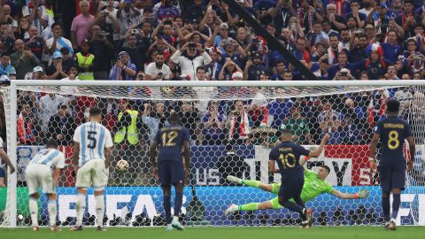 姆巴佩在世界杯決賽中打進了法國隊對陣阿根廷隊的第三個進球。