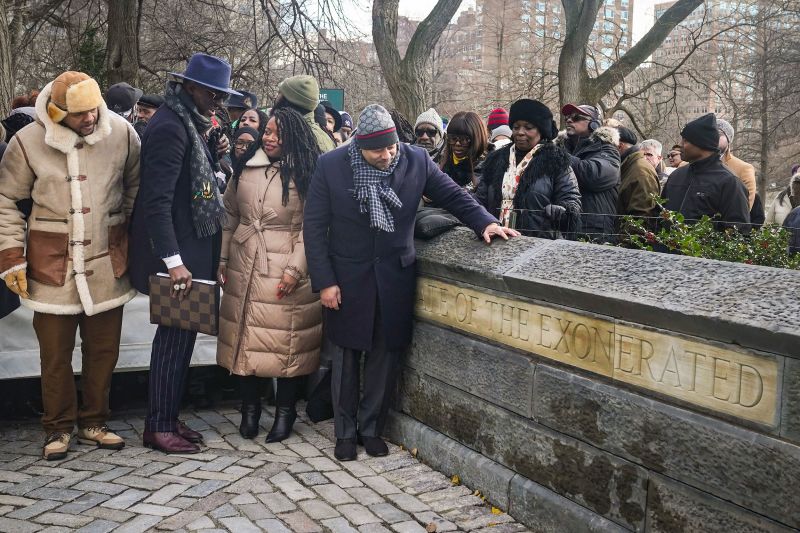 A Central Park entrance named for the exonerated 'Central Park Five' is