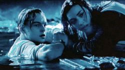 LOS ANGELES - DECEMBER 19: The movie "Titanic", written and directed by James Cameron. Seen here from left, Leonardo DiCaprio as Jack and Kate Winslet as Rose after the Titanic has sunk. Initial USA theatrical wide release December 19, 1997. Screen capture. Paramount Pictures. (Photo by CBS via Getty Images)