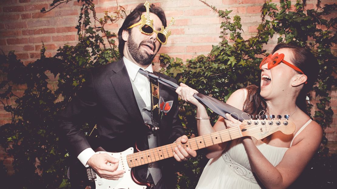 Here's Mauricio and Catalina having fun on their wedding day in 2011.