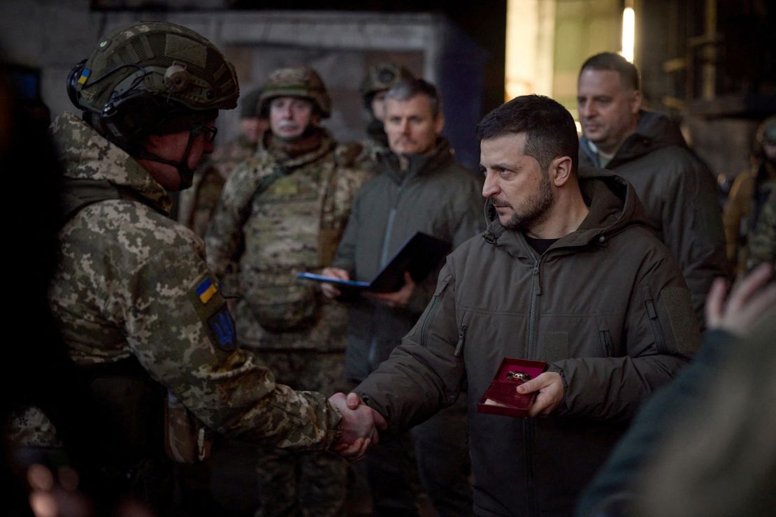 The day before his visit to the United States, Zelensky was in Bakhmut himself, handing out awards to soldiers defending the city.  
