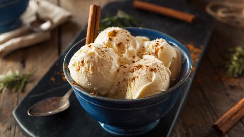 Eggnog ice cream with cinnamon might be fun to make, but don't hesitate to buy your creamy treats.