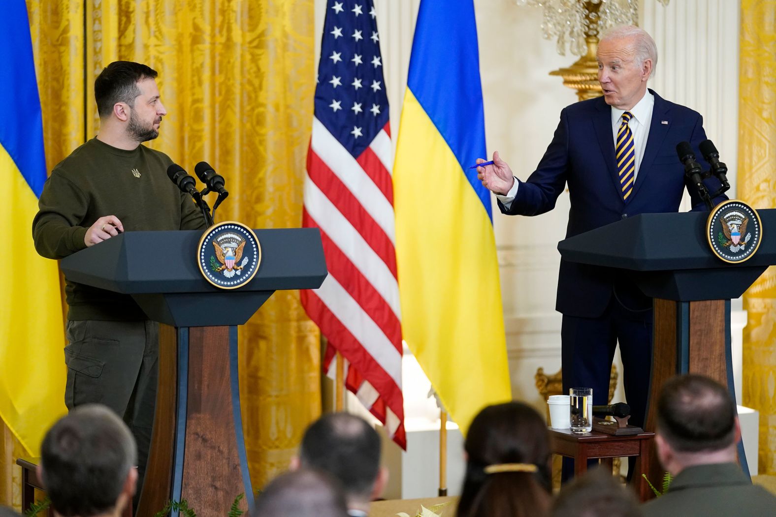 Biden speaks during the news conference.