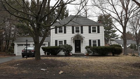 In this March 20, 2019 file photo a home that once belonged to Peter Brand sits among trees, in Needham. 