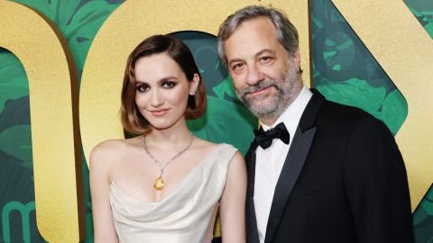 Actress Maude Apatow and her father, director Judd Apatow, attend the 2022 HBO Emmy Party in West Hollywood on Sept. 12.