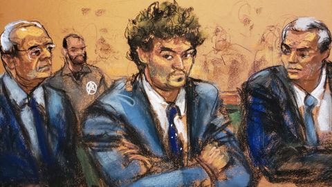 Sam Bankman-Fried, founder and former CEO of crypto currency exchange FTX, sits after his extradition from The Bahamas with his attorneys Mark Cohen and Christian Everdell at his arraignment hearing in Manhattan federal court in New York City, U.S., December 22, 2022 in this courtroom sketch. 