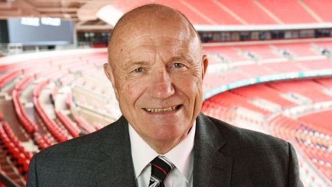 George Cohen attends a photocall at Wembley Stadium in May 2016.