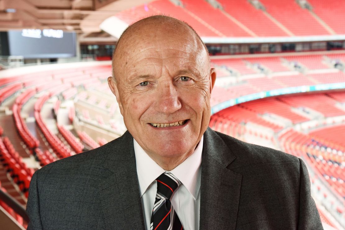 George Cohen attends a photocall at Wembley Stadium in May 2016.