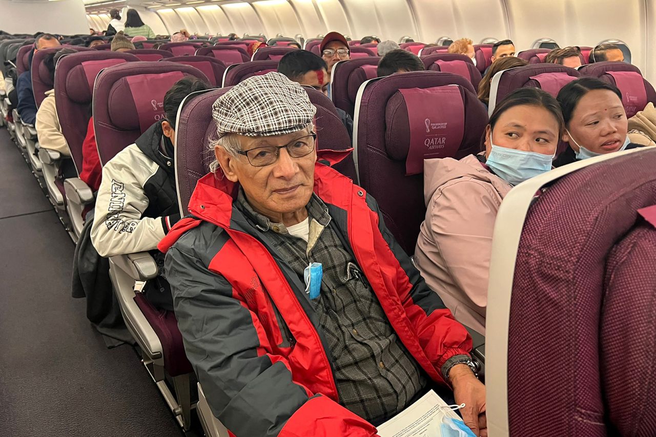 Charles Sobhraj, the infamous French serial killer who inspired the award-nominated TV series "The Serpent," sits on an airplane traveling from Nepal to France on Friday, December 23. Sobhraj, 78, had been serving a life sentence in Nepal for killing two tourists in 1975, but many of his alleged murders remain unsolved. <a href="https://www.cnn.com/2022/12/23/asia/charles-sobhraj-released-nepal-intl/index.html" target="_blank">He was freed</a> after Nepal's top court ordered his release on the grounds of his age and health. He is suffering from a heart disease and needs open-heart surgery, the court said.