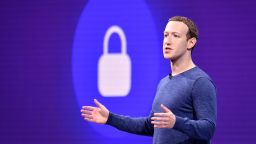 In this file photo taken on May 1, 2018 Facebook CEO Mark Zuckerberg speaks during the annual F8 summit at the San Jose McEnery Convention Center in San Jose, California. 